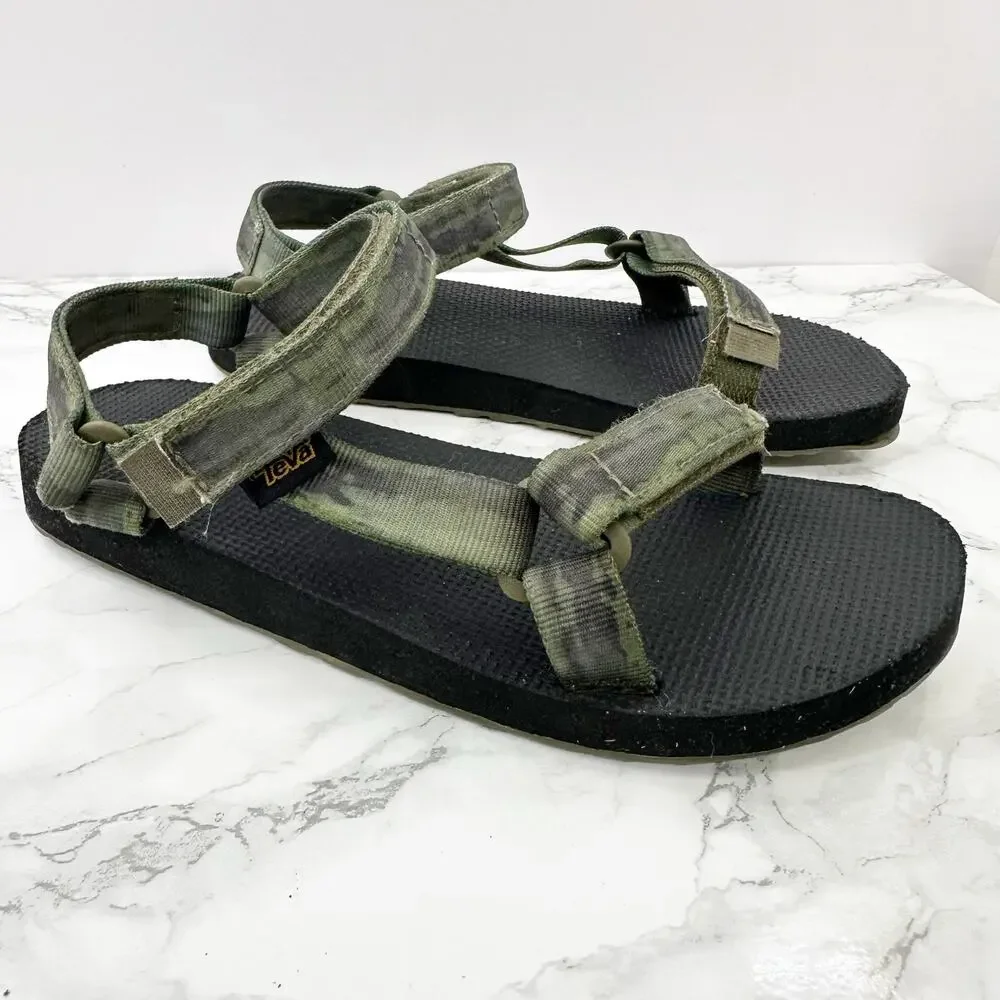 Teva Original Green Universal Tie Dye Quick Dry Sandals Big‎ Kids Size 5